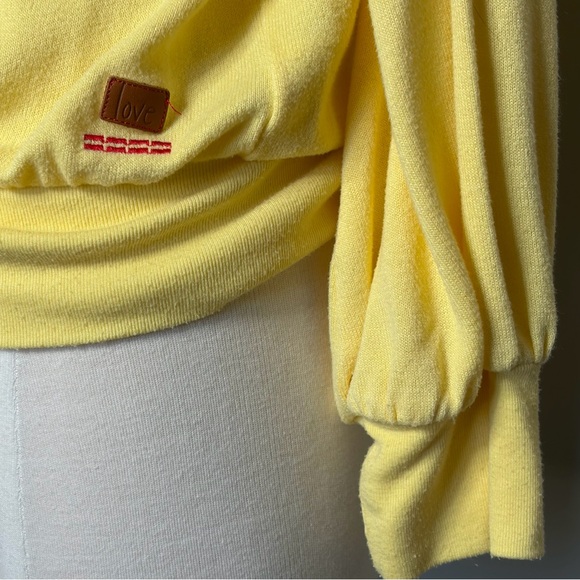 Peace Love World 'Happy Soul' Yellow Sweatshirt, XS - Picture 5 of 14